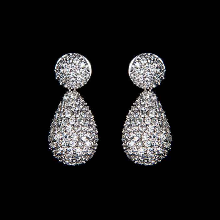 Stephanie Browne Wedding Accessories - Sorrento-Earrings-Black-Diamond