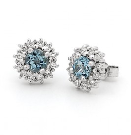Aquamarine-and-Diamond-Cluster-Earrings