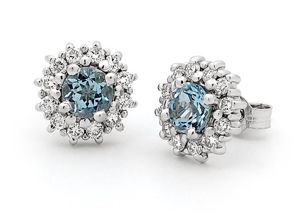 Aquamarine-and-Diamond-Cluster-Earrings