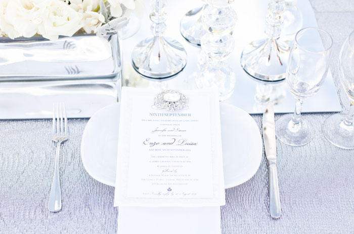 Diamond-theme-wedding-menu