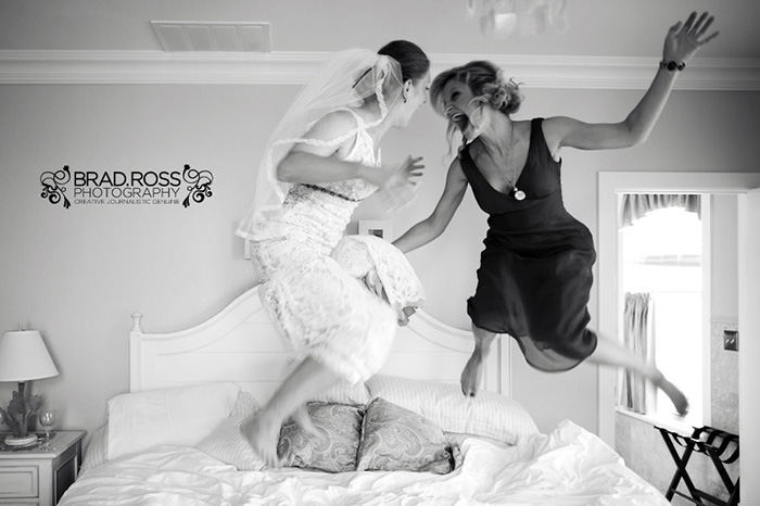 Wedding Photography Ideas - jumping on bed
