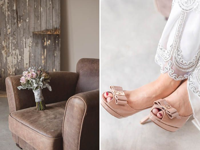 Wedding Bouquet and Bridal Shoes