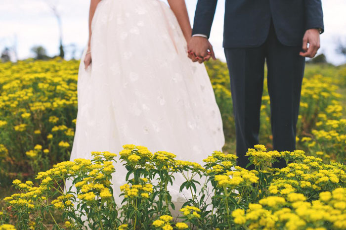 Wedding Photography in a field of flowers