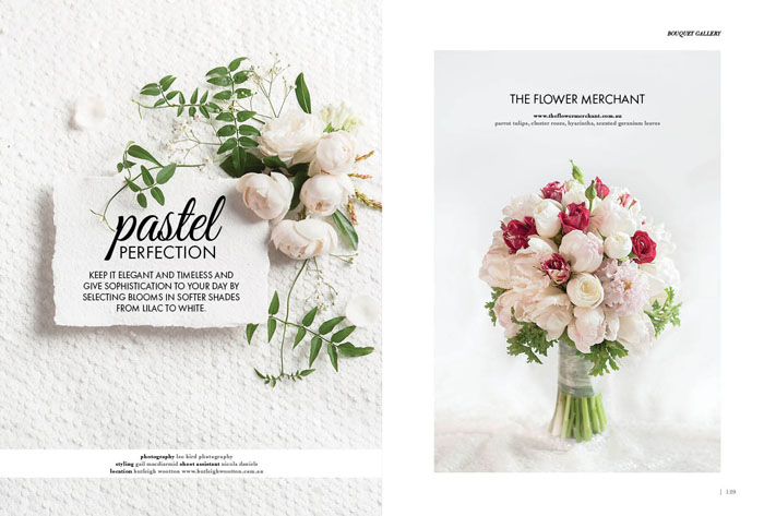 Pastel colour wedding flowers