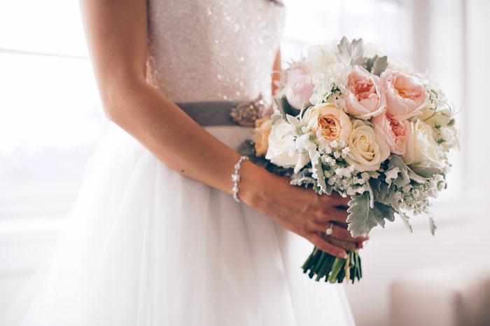 Pastel wedding bouquet by Chanele Rose Flowers