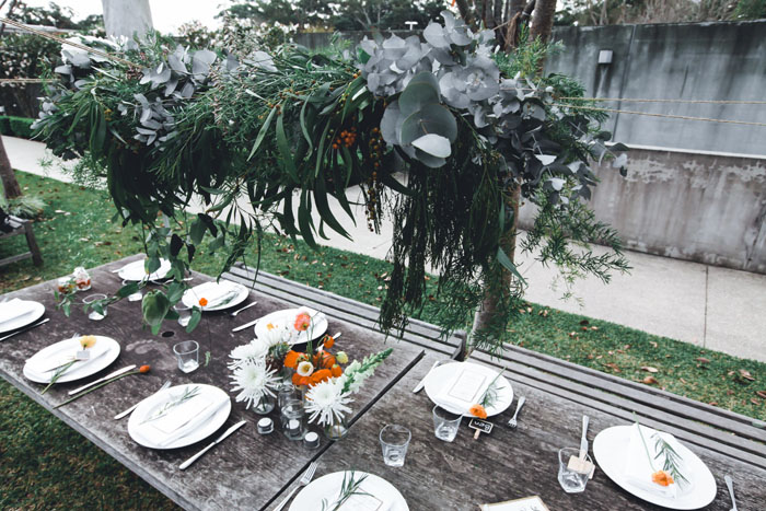 Boho wedding table setting