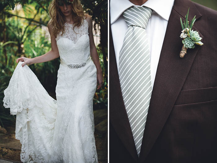 Wedding Dress and Groom Suit