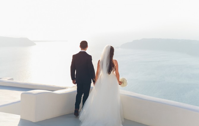 Destination Wedding in Santorini Photography by David Campbell