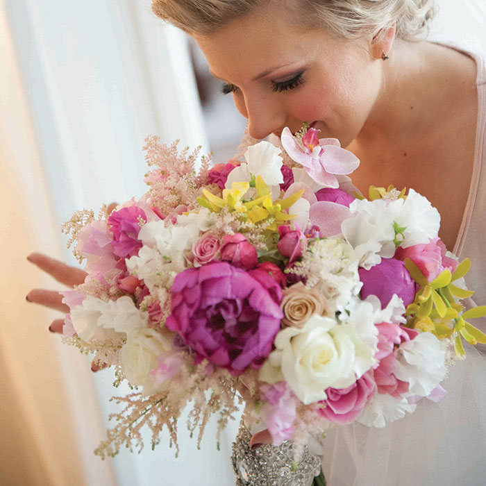 Pretty Wedding Bouquet by Blooms and Scents