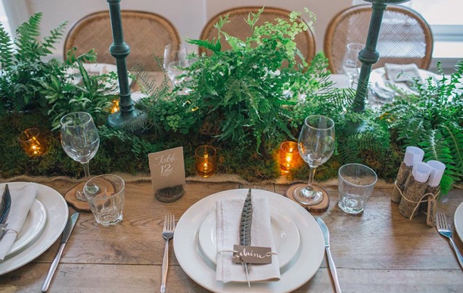 Natural Fern & Forest Tablescape