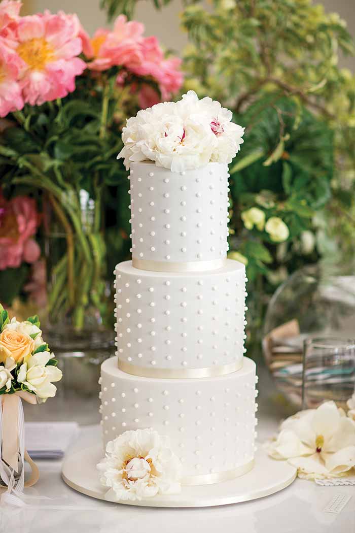 Photography By Nadean  -Planet Cake - 20 Pretty Floral Wedding Cakes - Polka dot Wedding Cake