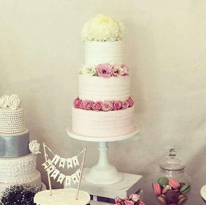 Project Cake - 20 Pretty Floral Wedding Cakes - Ombre 3 Tier Wedding Cake