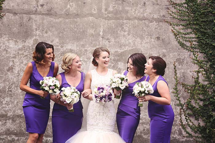 Real Wedding Sydney, Purple Bridesmaids