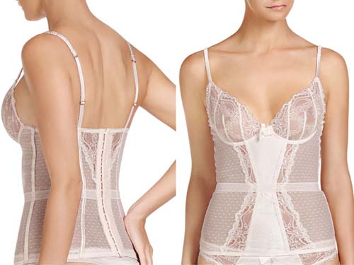 Stella McCartney Mia Loving Lace Trim Corset and Thong in Floral White