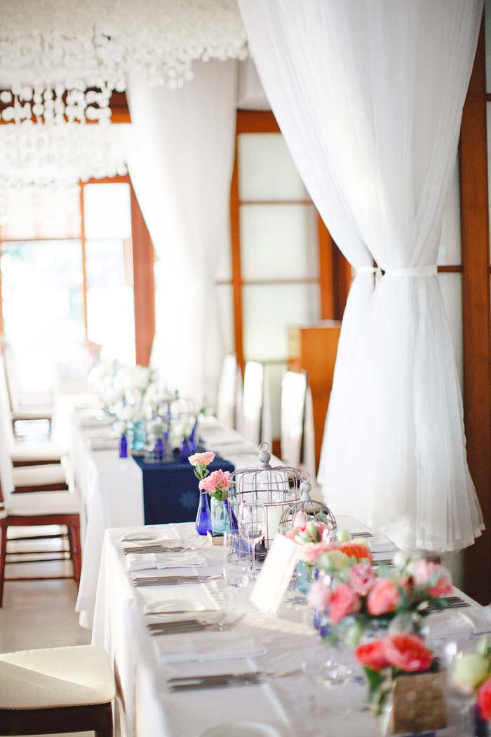 The dining room in long table setup