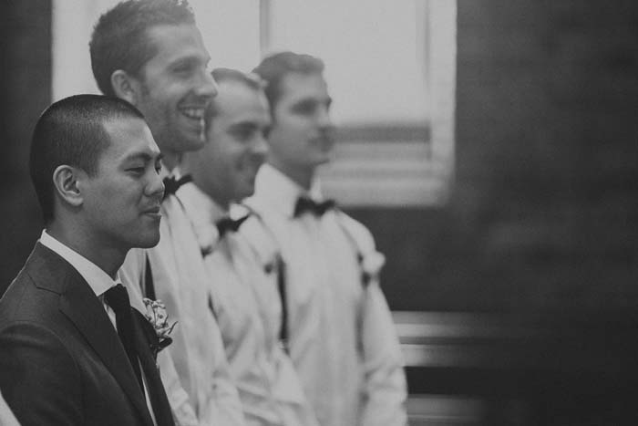 Groom and Groomsmen at the Wedding Ceremony