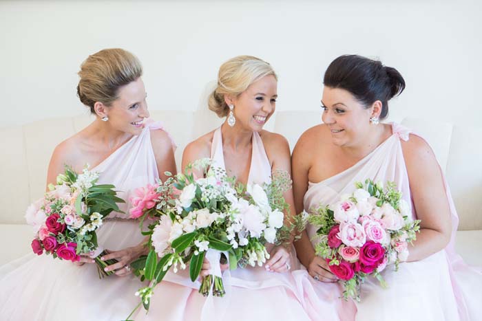 Pink bridesmaids and Bouquets
