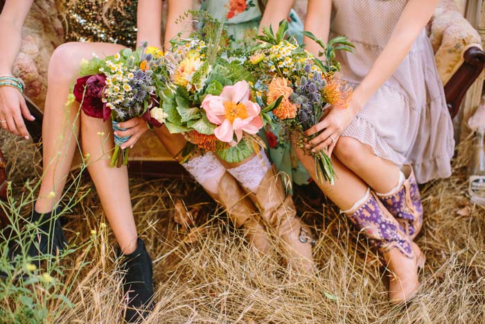 Bridesmaids in boots