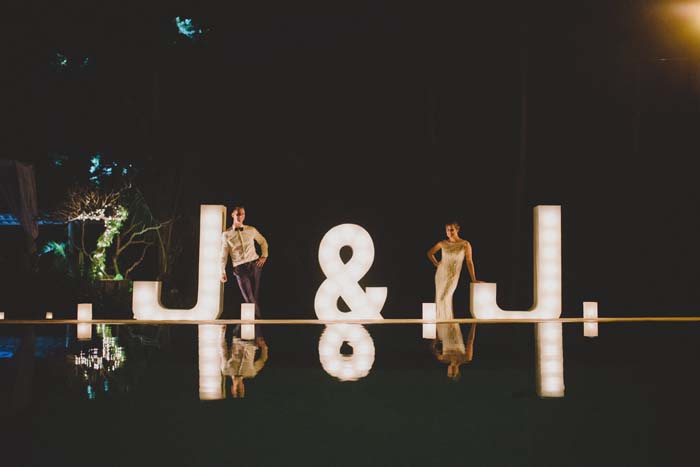 Decorative Giant Letters at a Wedding