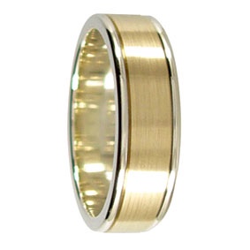 6mm 9ct 2-Tone Gold Mens Wedding Ring