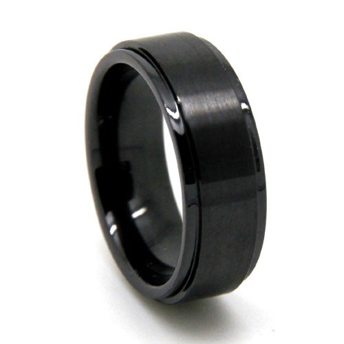 Mens Black Titanium Ring