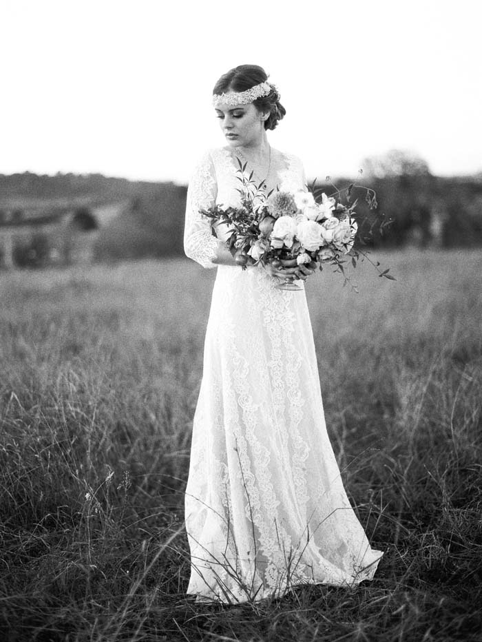 Country Wedding Long Sleeved Dress