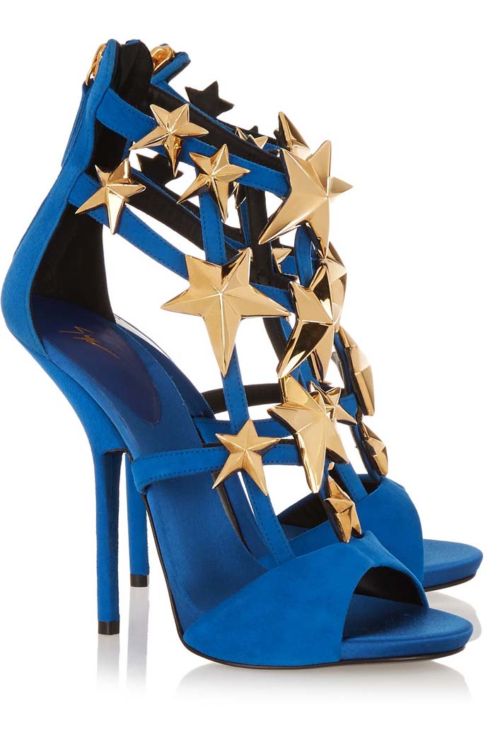 GIUSEPPE ZANOTTI blue suede shoes