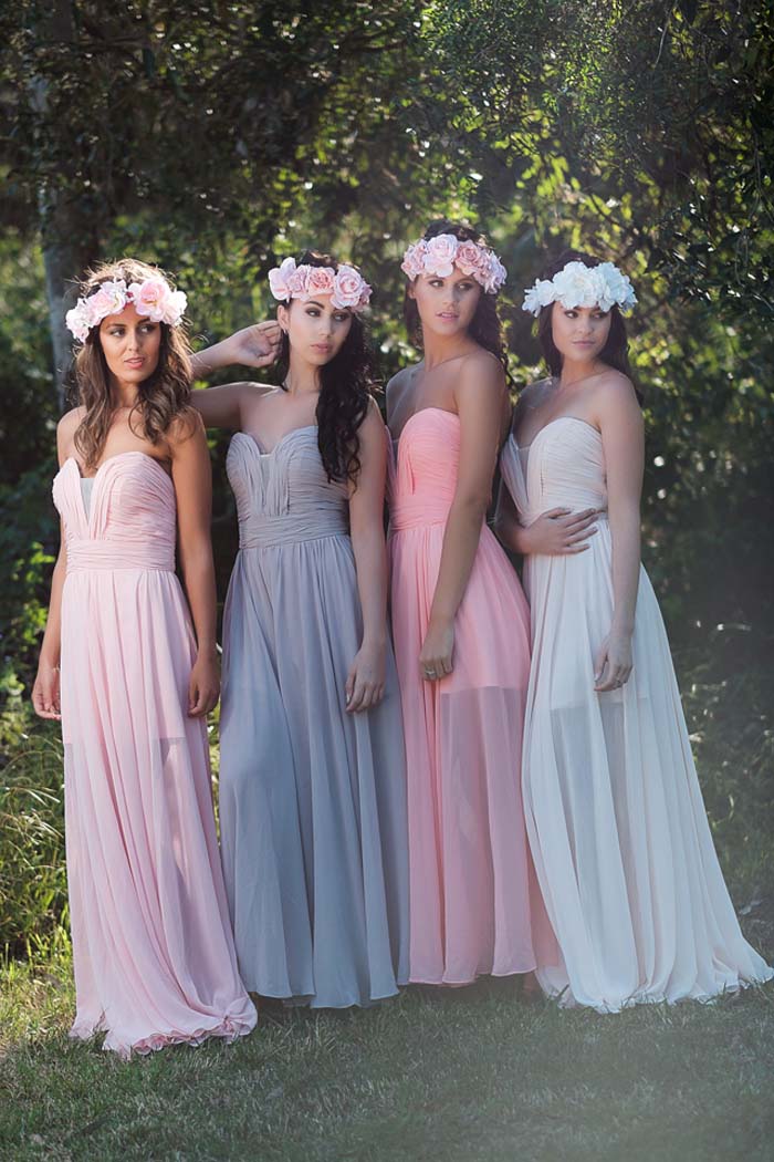 Goddess by Nature Pastel Bridesmaids Gowns