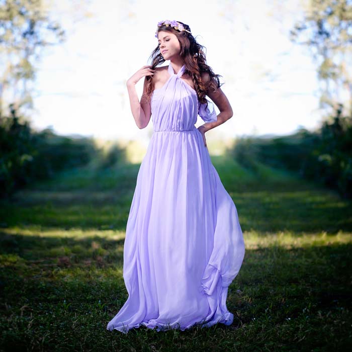 Goddess by Nature Purple Bridesmaids Gowns