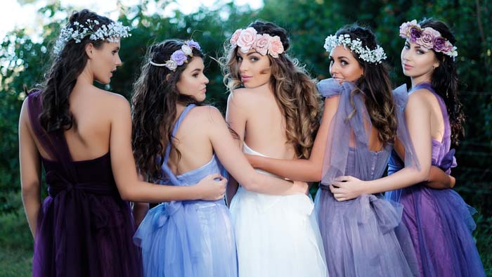 Goddess by Nature Wedding Dress and Bridesmaids Gowns