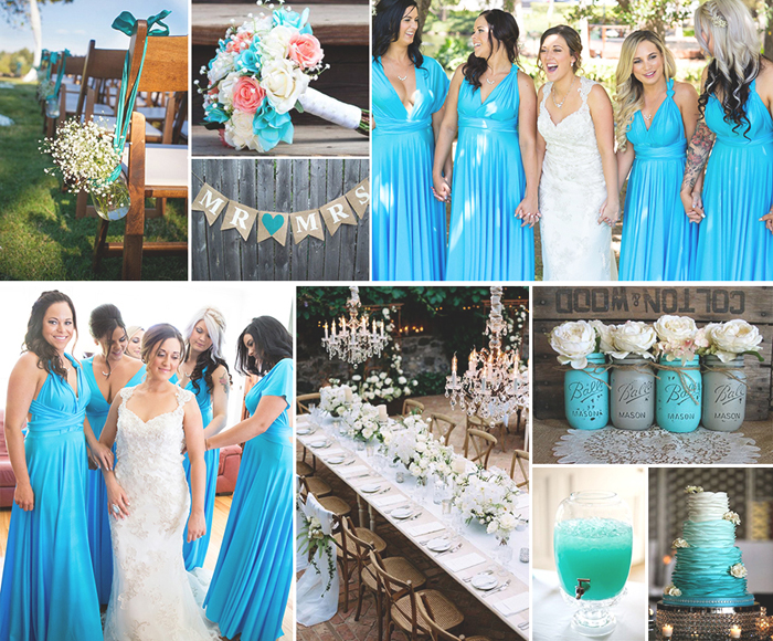 bridesmaids dress colours - tiffany blue
