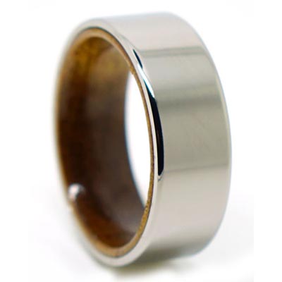 KOA-Titanium Wedding Ring With Koa Wood Band