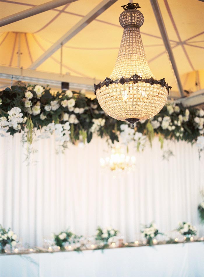 chandelier wedding reception