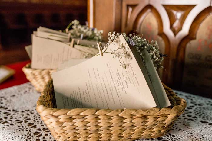 brown paper order of service sheets