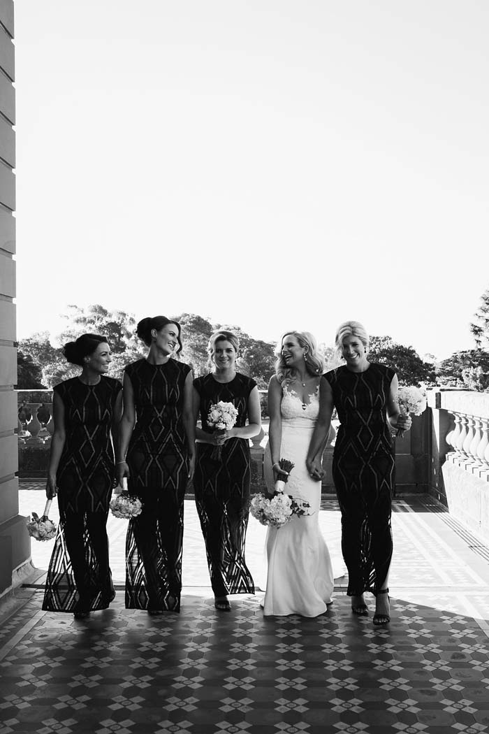 elegant black and white real wedding