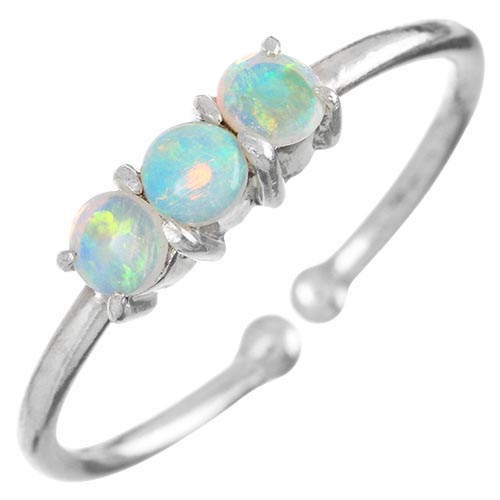 Past Present Future Opal Promise Ring