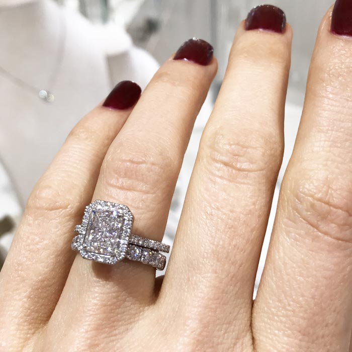 Matthew Ely emerald cut engagement ring