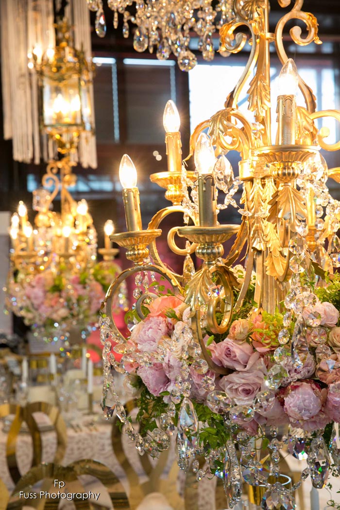 Uber Luxe Styling Tips from Doltone House Gold Chandeliers