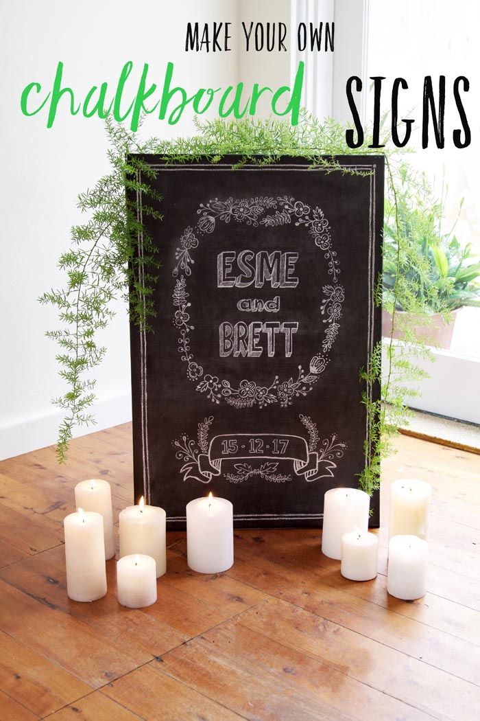 how to make you own DIY chalkboard sign