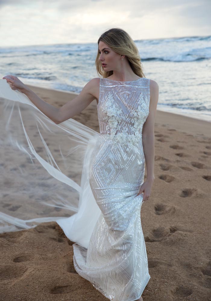 bride beach dress