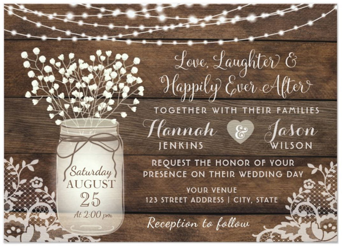 rustic wedding invitation