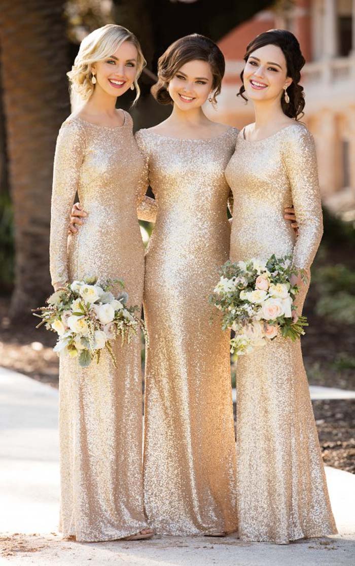 long sleeved bridesmaids dress
