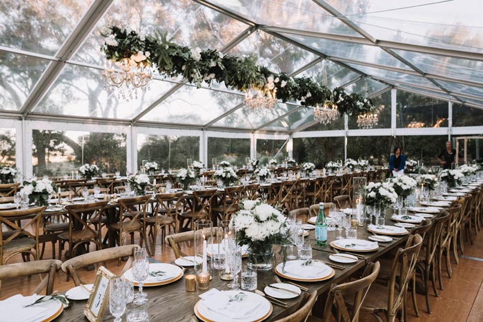 real wedding with long tables