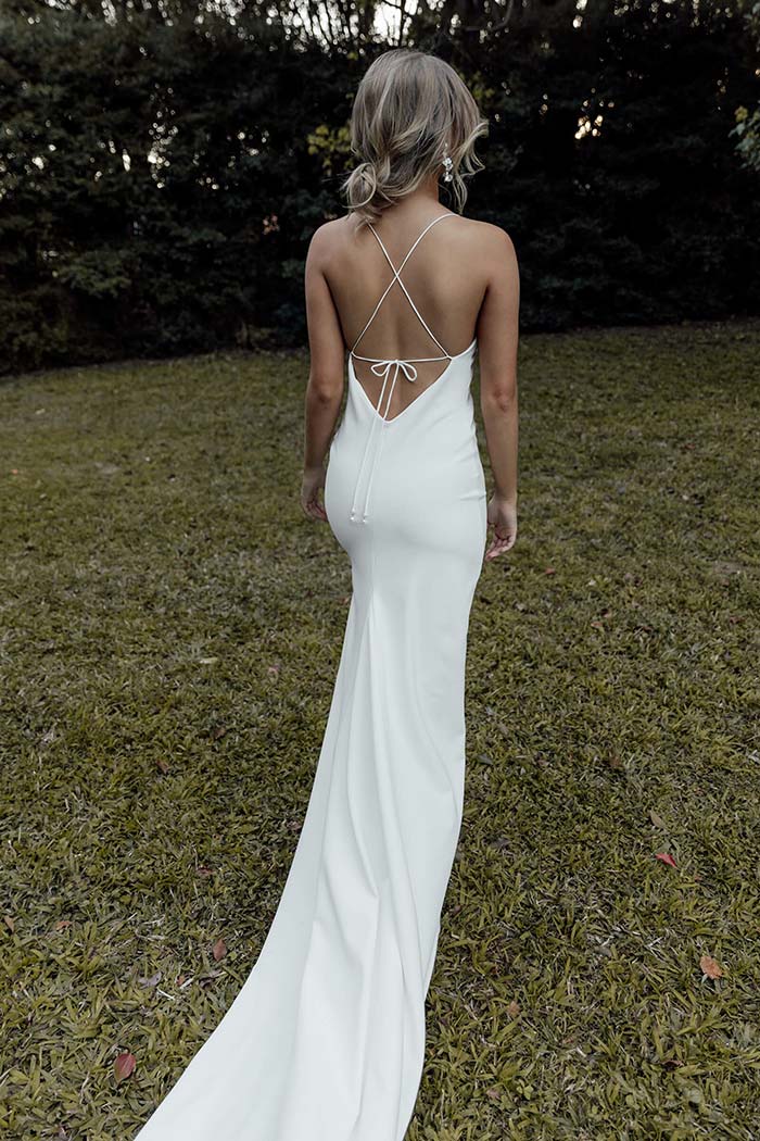 tight wedding dress | Tight Bridal Gown Backless wedding dress long sleeve sheath form fitting gown This lace backless wedding dress with long sleeves is for the bride who wants a gown that is both breathtaking and timeless Wedding Dress Tight Fit Traditional