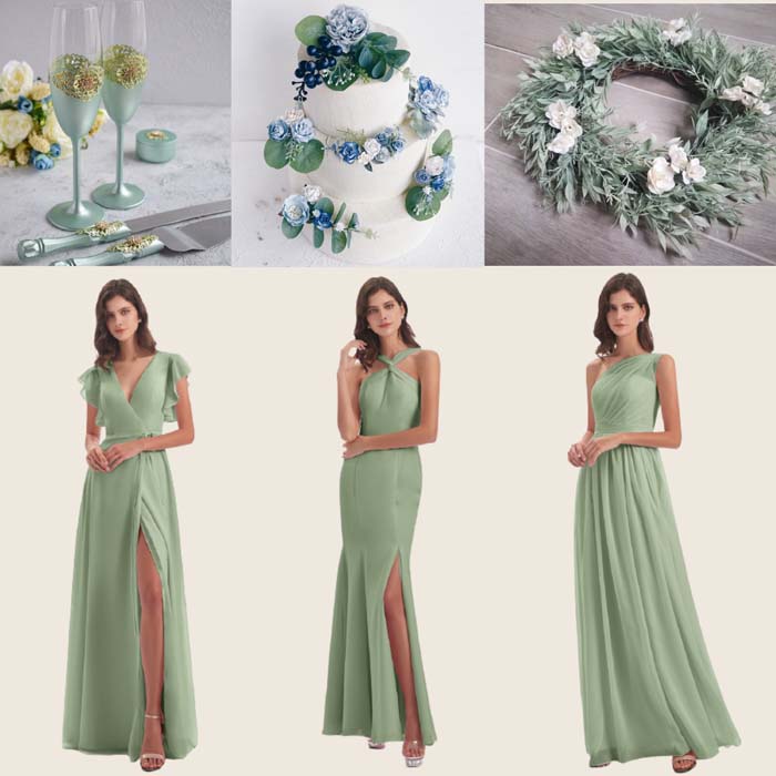 Dusty Sage Bridesmaid Dresses