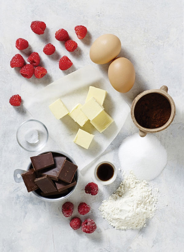 Make Chocolate Brownies with Raspberry Sauce