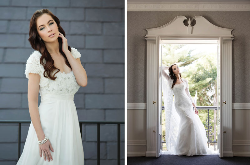 Wedding Gowns by JN Bridal (left) and Sugar & Spice (right)